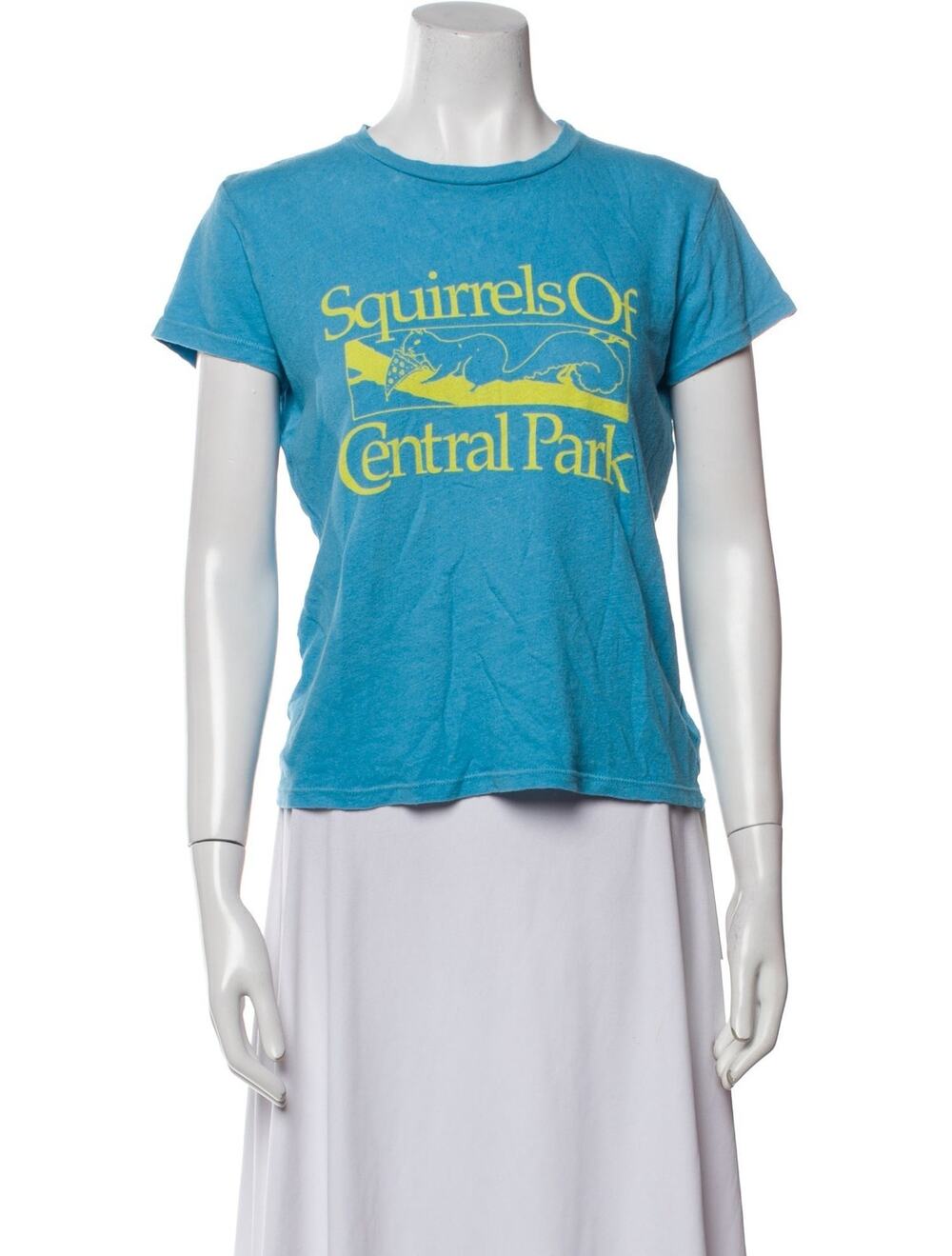 Mother Graphic Print Crew Neck T-Shirt in Blue - One Size